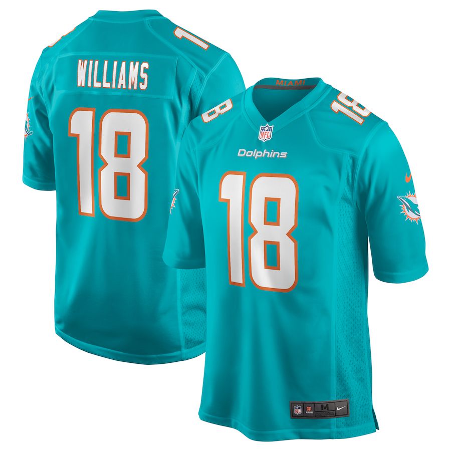 Men Miami Dolphins 18 Preston Williams Nike Green Game NFL Jersey